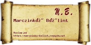 Marczinkó Bálint névjegykártya